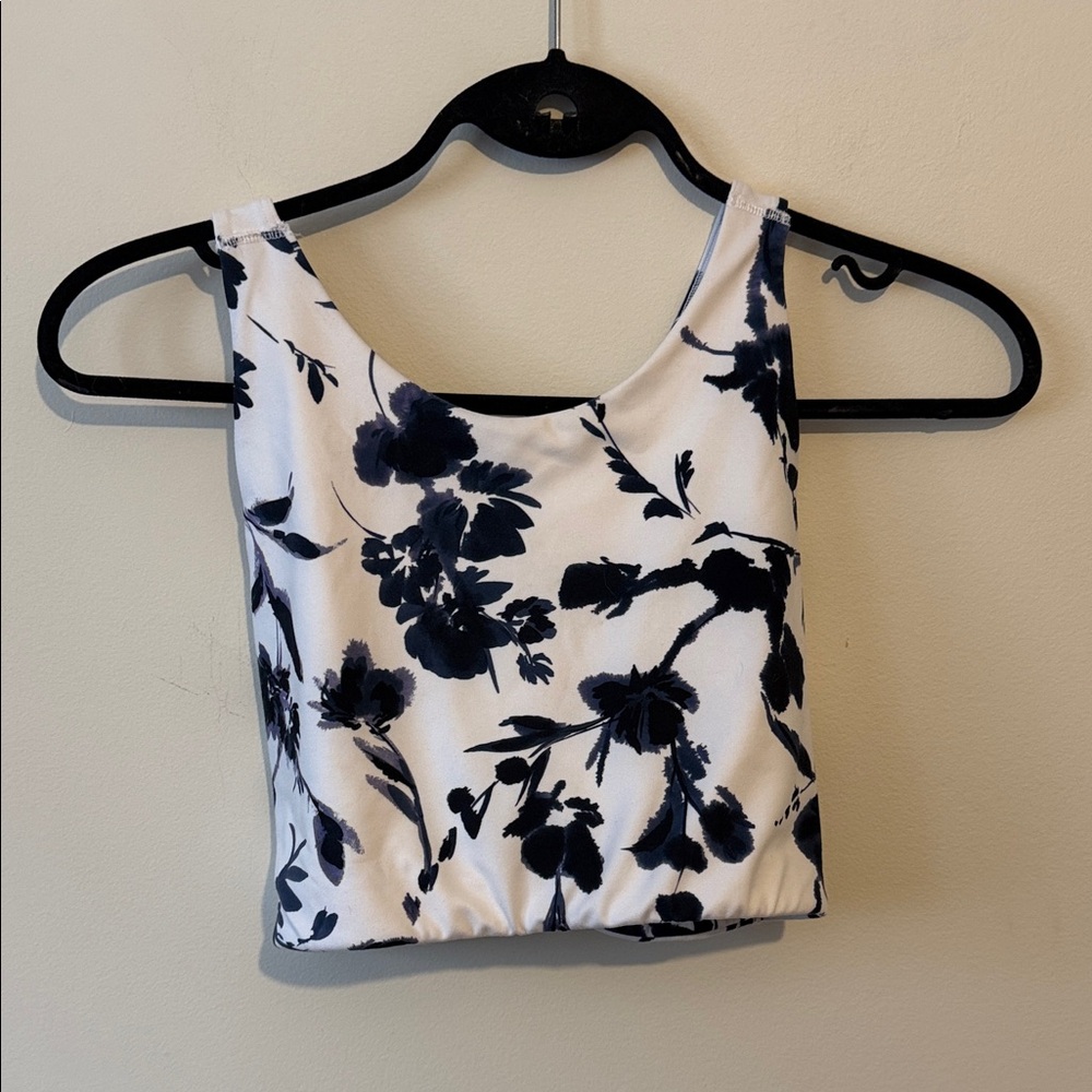 Athleta Floral Crop Tank / Sports Bra – Size Large